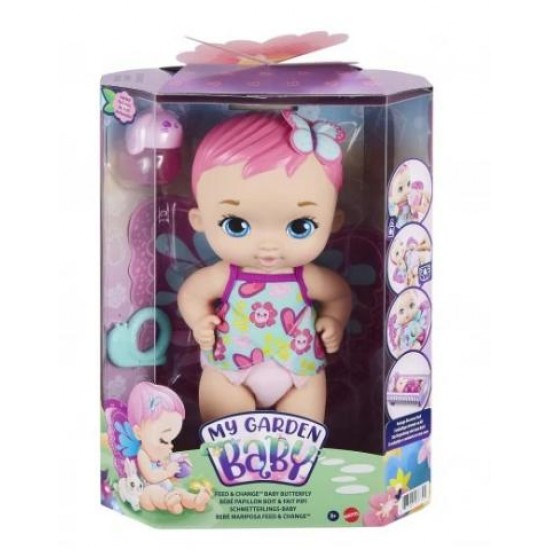 MATTEL MY GARDEN BABY FEED AND CHANGE BABY BUTTERFLY GYP10