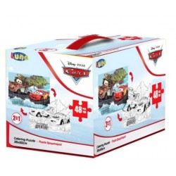 ΠΑΖΛ ΧΡΩΜΑΤΙΣΜΟΥ ΚΥΒΟΣ 2 ΣΕ 1 CARS 48pcs LUNA ΠΑΖΛ ΧΡΩΜΑΤΙΣΜΟΥ ΚΥΒΟΣ 2 ΣΕ 1 CARS 48pcs LUNA