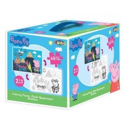 ΠΑΖΛ ΧΡΩΜΑΤΙΣΜΟΥ ΚΥΒΟΣ 2 ΣΕ 1 PEPPA PIG 48pcs LUNA ΠΑΖΛ ΧΡΩΜΑΤΙΣΜΟΥ ΚΥΒΟΣ 2 ΣΕ 1 PEPPA PIG 48pcs LUNA