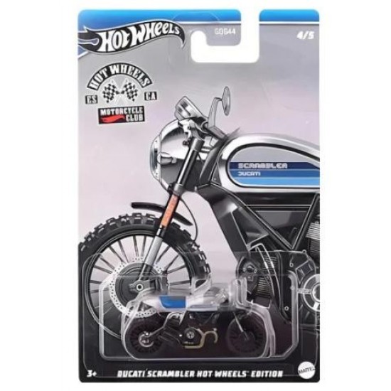 MATTEL HOT WHEELS DUCATI SCRAMBLER SILVER MOTORCYCLE CLUB HRR93