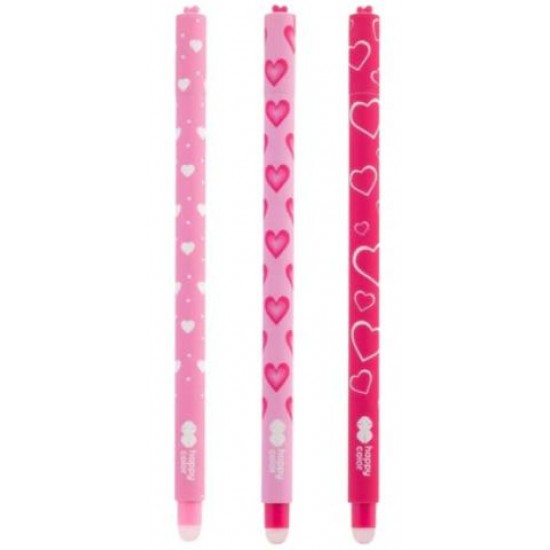 ΣΤΥΛΟ GEL ERASE EARS ΚΑΡΔΟΥΛΕΣ HAPPYCOLOR 3 ΣΧΕΔΙΑ 017882