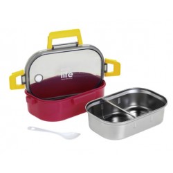 ΦΑΓΗΤΟΔΟΧΕΙΟ ECOLIFE ΜΕ ΧΩΡΙΣΜΑ 900ml DEEP ROSE 33-BO-9068