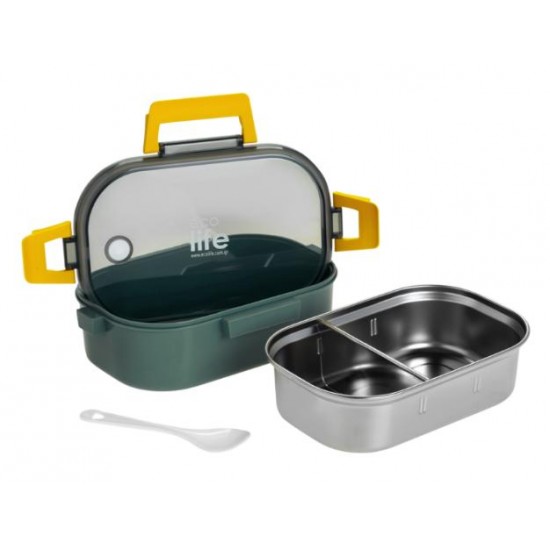 ΦΑΓΗΤΟΔΟΧΕΙΟ ECOLIFE ΜΕ ΧΩΡΙΣΜΑ ΣΚ.ΠΡΑΣΙΝΟ 900ML 33-BO-9067