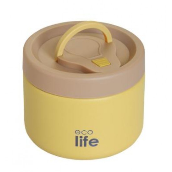 ΦΑΓΗΤΟΔΟΧΕΙΟ ΘΕΡΜΟΣ ECOLIFE ΣΤΡΟΓΓΥΛΟ 650ml ΚΙΤΡΙΝΟ 33-BO-9094