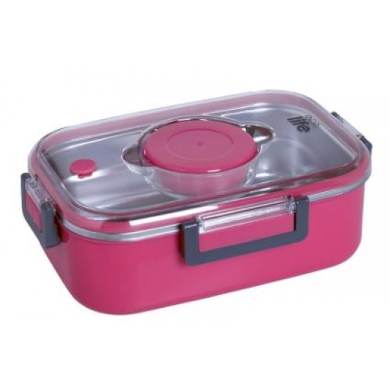 ΦΑΓΗΤΟΔΟΧΕΙΟ ΕCOLIFE DOUBLE WALL 850ml PINK 33-BO-9050