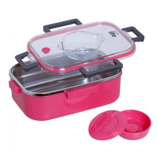 ΦΑΓΗΤΟΔΟΧΕΙΟ ΕCOLIFE DOUBLE WALL 850ml PINK 33-BO-9050