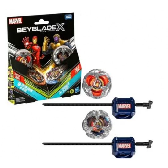 HASBRO BEYBLADE X MARVEL COLLAB: IRON MAN 4-80B VS THANOS 4-60B G0287