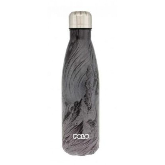 ΘΕΡΜΟΣ POLO STAINLESS STEEL 500ml SHAPES ΓΚΡΙ/ΜΑΥΡΟ 949004-8341