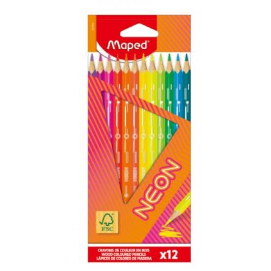 ΞΥΛΟΜΠΟΓΙΕΣ MAPED NEON FSC  12 ΧΡΩΜΑΤΩΝ