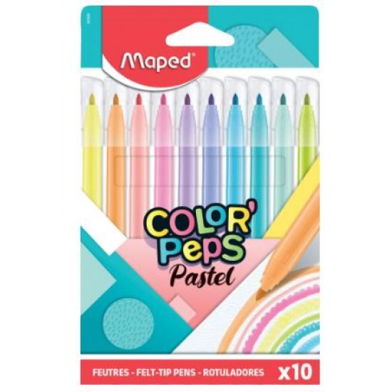 ΜΑΡΚΑΔΟΡΟΙ MAPED COLOR PEPS ΠΑΣΤΕΛ 10 ΧΡΩΜΑΤΩΝ 845469