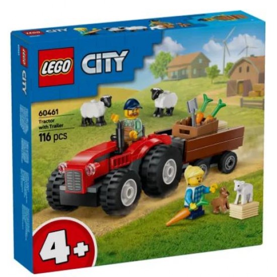 LEGO CITY RED FARM TRACTOR WITH TRAILER & SHEEP 60461