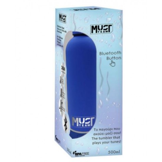 ΠΑΓΟΥΡΙ ΘΕΡΜΟΣ 500ML ΑΝΟΞΕΙΔΩΤΟ BLUETOOTH MUST TEAM ΜΠΛΕ 587503