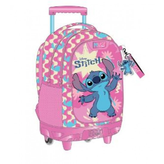 ΤΣΑΝΤΑ ΤΡΟΛΛΕΥ ΔΗΜΟΤΙΚΟΥ 34Χ20Χ44ΕΚ 3ΘΗΚΕΣ STITCH PINK 565972