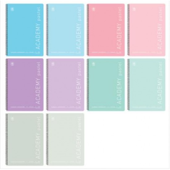 ΤΕΤΡΑΔΙΟ ΣΠΙΡΑΛ ACADEMY PASTEL Β5 60Φ 2 ΘΕΜ