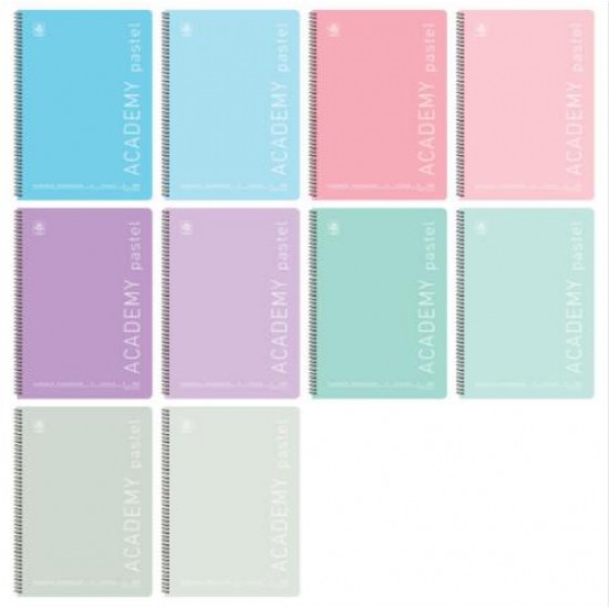 ΤΕΤΡΑΔΙΟ ΣΠΙΡΑΛ ACADEMY PASTEL Β5 120Φ 4 ΘΕΜ
