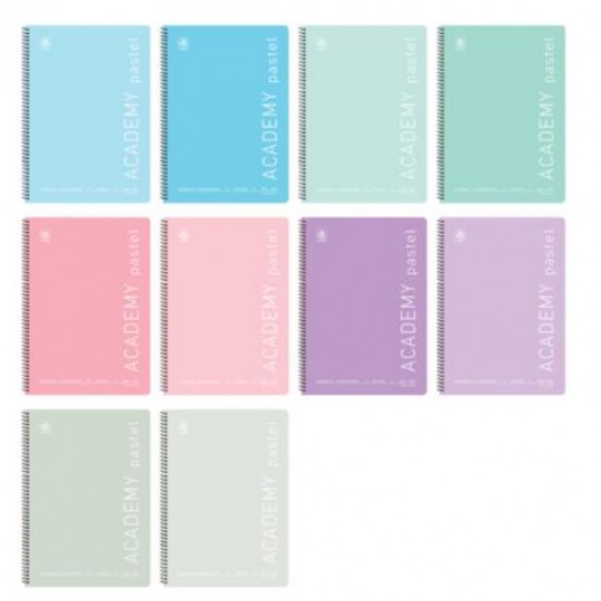 ΤΕΤΡΑΔΙΟ ΣΠΙΡΑΛ ACADEMY PASTEL Α4 90Φ 3 ΘΕΜ