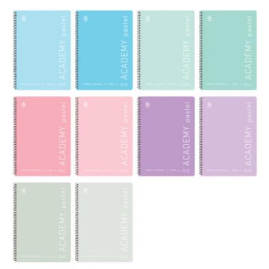 ΤΕΤΡΑΔΙΟ ΣΠΙΡΑΛ ACADEMY PASTEL Α4 120Φ 4 ΘΕΜ